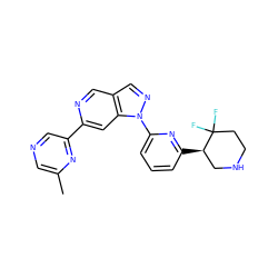 Cc1cncc(-c2cc3c(cn2)cnn3-c2cccc([C@@H]3CNCCC3(F)F)n2)n1 ZINC000211020963