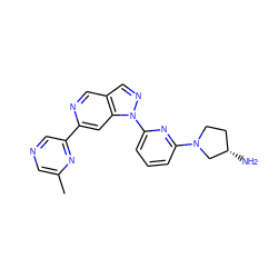 Cc1cncc(-c2cc3c(cn2)cnn3-c2cccc(N3CC[C@H](N)C3)n2)n1 ZINC000211050293