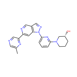 Cc1cncc(-c2cc3c(cn2)cnn3-c2cccc(N3CCC[C@@H](O)C3)n2)n1 ZINC000224849762