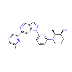 Cc1cncc(-c2cc3c(cn2)cnn3-c2cccc(N3CCC[C@H](N)[C@@H]3C)n2)n1 ZINC000211056102