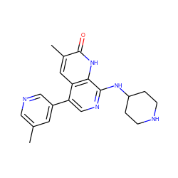 Cc1cncc(-c2cnc(NC3CCNCC3)c3[nH]c(=O)c(C)cc23)c1 ZINC000473124772