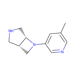 Cc1cncc(N2C[C@@H]3CNC[C@@H]32)c1 ZINC000028865903