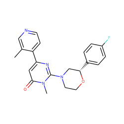 Cc1cnccc1-c1cc(=O)n(C)c(N2CCO[C@@H](c3ccc(F)cc3)C2)n1 ZINC000103240255