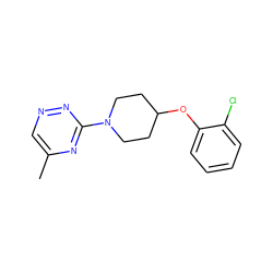 Cc1cnnc(N2CCC(Oc3ccccc3Cl)CC2)n1 ZINC000166381008