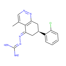 Cc1cnnc2c1/C(=N/N=C(N)N)C[C@H](c1ccccc1Cl)C2 ZINC000013474681