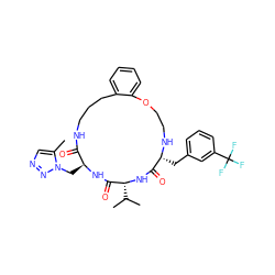 Cc1cnnn1C[C@@H]1NC(=O)[C@@H](C(C)C)NC(=O)[C@@H](Cc2cccc(C(F)(F)F)c2)NCCOc2ccccc2CCCNC1=O ZINC000028823469