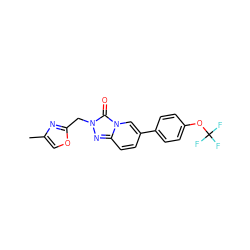 Cc1coc(Cn2nc3ccc(-c4ccc(OC(F)(F)F)cc4)cn3c2=O)n1 ZINC000113398551