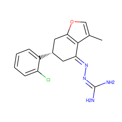 Cc1coc2c1/C(=N/N=C(N)N)C[C@H](c1ccccc1Cl)C2 ZINC000013474689