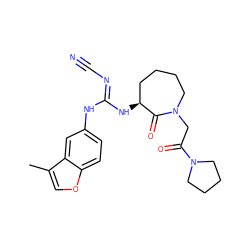 Cc1coc2ccc(N/C(=N\C#N)N[C@H]3CCCCN(CC(=O)N4CCCC4)C3=O)cc12 ZINC000043019847