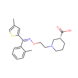 Cc1csc(/C(=N/OCCN2CCC[C@@H](C(=O)O)C2)c2ccccc2C)c1 ZINC000013800065