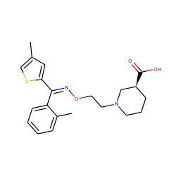 Cc1csc(/C(=N/OCCN2CCC[C@H](C(=O)O)C2)c2ccccc2C)c1 ZINC000013800067