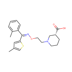 Cc1csc(/C(=N\OCCN2CCC[C@@H](C(=O)O)C2)c2ccccc2C)c1 ZINC000013800061