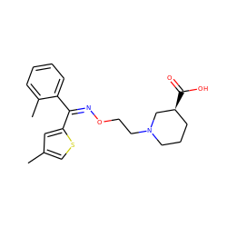 Cc1csc(/C(=N\OCCN2CCC[C@H](C(=O)O)C2)c2ccccc2C)c1 ZINC000013800063