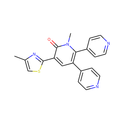 Cc1csc(-c2cc(-c3ccncc3)c(-c3ccncc3)n(C)c2=O)n1 ZINC000013473221