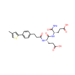 Cc1csc(-c2ccc(CCC(=O)N[C@@H](CCC(=O)O)C(=O)N[C@@H](CCC(=O)O)C(N)=O)cc2)c1 ZINC000144284062