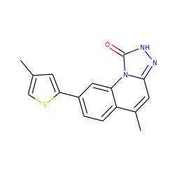 Cc1csc(-c2ccc3c(C)cc4n[nH]c(=O)n4c3c2)c1 ZINC000038439807