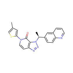 Cc1csc(-n2ccc3nnn([C@@H](C)c4ccc5ncccc5c4)c3c2=O)c1 ZINC000084669944