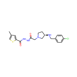 Cc1csc(C(=O)NNC(=O)CN2CC[C@@H](NCc3ccc(Cl)cc3)C2)c1 ZINC000028384504