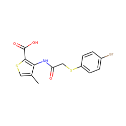 Cc1csc(C(=O)O)c1NC(=O)CSc1ccc(Br)cc1 ZINC000096283169