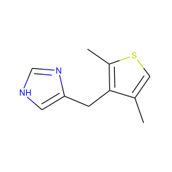 Cc1csc(C)c1Cc1c[nH]cn1 ZINC000000022733