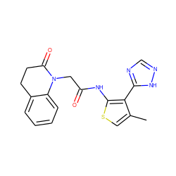 Cc1csc(NC(=O)CN2C(=O)CCc3ccccc32)c1-c1ncn[nH]1 ZINC000064750476