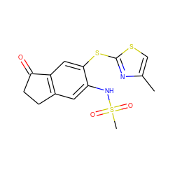 Cc1csc(Sc2cc3c(cc2NS(C)(=O)=O)CCC3=O)n1 ZINC000029321678