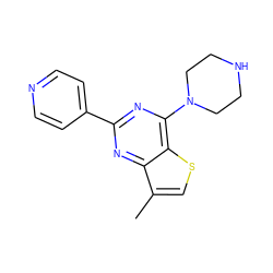 Cc1csc2c(N3CCNCC3)nc(-c3ccncc3)nc12 ZINC000223681752