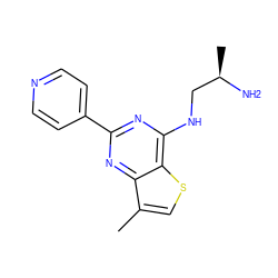 Cc1csc2c(NC[C@@H](C)N)nc(-c3ccncc3)nc12 ZINC000223668502