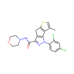 Cc1csc2c1-c1c(c(C(=O)NN3CCOCC3)nn1-c1ccc(Cl)cc1Cl)C2 ZINC000299830794