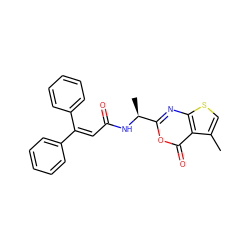 Cc1csc2nc([C@H](C)NC(=O)C=C(c3ccccc3)c3ccccc3)oc(=O)c12 ZINC000027519850