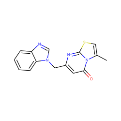 Cc1csc2nc(Cn3cnc4ccccc43)cc(=O)n12 ZINC000054149651