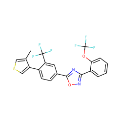 Cc1cscc1-c1ccc(-c2nc(-c3ccccc3OC(F)(F)F)no2)cc1C(F)(F)F ZINC000059226396