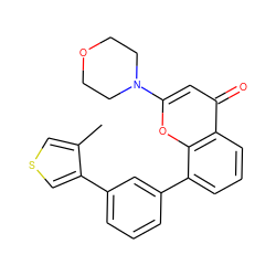 Cc1cscc1-c1cccc(-c2cccc3c(=O)cc(N4CCOCC4)oc23)c1 ZINC000101172209