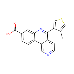 Cc1cscc1-c1nc2cc(C(=O)O)ccc2c2cnccc12 ZINC000059224427