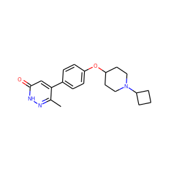 Cc1n[nH]c(=O)cc1-c1ccc(OC2CCN(C3CCC3)CC2)cc1 ZINC000073198483