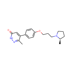 Cc1n[nH]c(=O)cc1-c1ccc(OCCCN2CCC[C@H]2C)cc1 ZINC000073279422