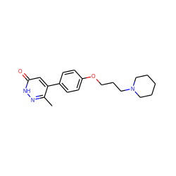 Cc1n[nH]c(=O)cc1-c1ccc(OCCCN2CCCCC2)cc1 ZINC000073279425