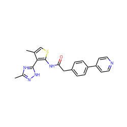 Cc1n[nH]c(-c2c(C)csc2NC(=O)Cc2ccc(-c3ccncc3)cc2)n1 ZINC000066079863