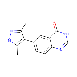 Cc1n[nH]c(C)c1-c1ccc2nc[nH]c(=O)c2c1 ZINC000794670633