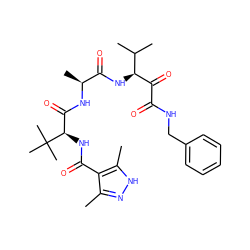 Cc1n[nH]c(C)c1C(=O)N[C@H](C(=O)N[C@@H](C)C(=O)N[C@H](C(=O)C(=O)NCc1ccccc1)C(C)C)C(C)(C)C ZINC000204171017