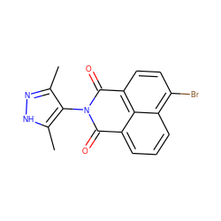 Cc1n[nH]c(C)c1N1C(=O)c2cccc3c(Br)ccc(c23)C1=O ZINC000000840950