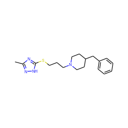 Cc1n[nH]c(SCCCN2CCC(Cc3ccccc3)CC2)n1 ZINC000027619795