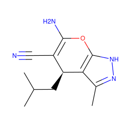 Cc1n[nH]c2c1[C@@H](CC(C)C)C(C#N)=C(N)O2 ZINC000006663969