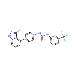 Cc1n[nH]c2cccc(-c3ccc(NC(=O)Nc4cccc(C(F)(F)F)c4)cc3)c12 ZINC000063298231