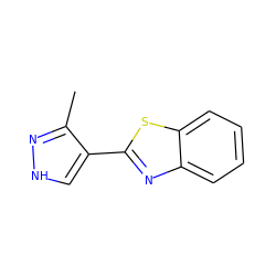 Cc1n[nH]cc1-c1nc2ccccc2s1 ZINC000045235867