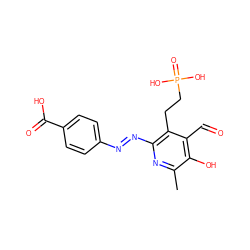 Cc1nc(/N=N/c2ccc(C(=O)O)cc2)c(CCP(=O)(O)O)c(C=O)c1O ZINC000013861566