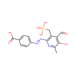 Cc1nc(/N=N/c2ccc(C(=O)O)cc2)c(CP(=O)(O)O)c(C=O)c1O ZINC000013861564