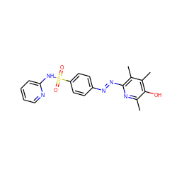 Cc1nc(/N=N/c2ccc(S(=O)(=O)Nc3ccccn3)cc2)c(C)c(C)c1O ZINC000103279579