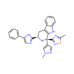 Cc1nc([C@@]2(c3cnn(C)c3)N[C@@H](c3ncc(-c4ccccc4)[nH]3)Cc3c2[nH]c2ccccc32)no1 ZINC000059068608