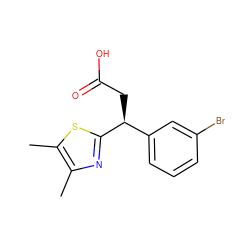 Cc1nc([C@@H](CC(=O)O)c2cccc(Br)c2)sc1C ZINC000221078357